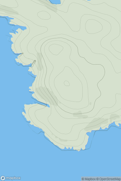 Thumbnail image for Beinn Ruilibreac showing contour plot for surrounding peak