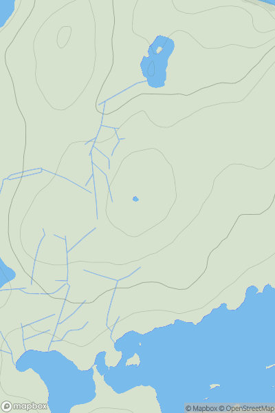 Thumbnail image for Beinn Mhartain showing contour plot for surrounding peak
