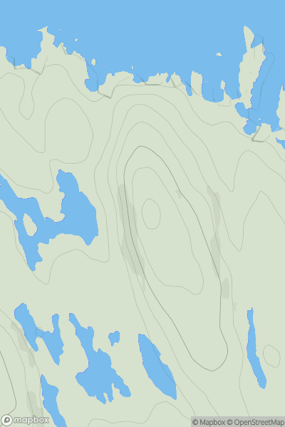 Thumbnail image for Creag Ghride showing contour plot for surrounding peak