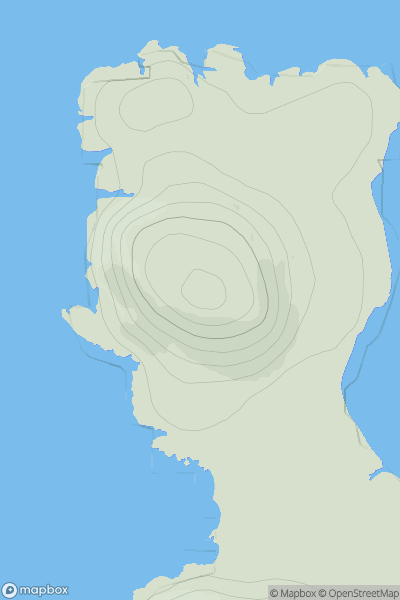 Thumbnail image for Beinn Sgurabhal showing contour plot for surrounding peak