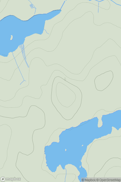 Thumbnail image for Beinn Iobheir showing contour plot for surrounding peak