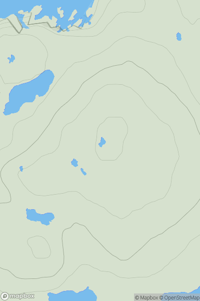 Thumbnail image for Cnoc na Liana Moire showing contour plot for surrounding peak