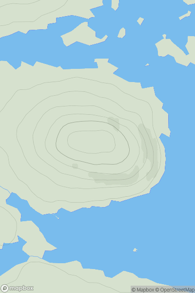 Thumbnail image for Beinn na Coille showing contour plot for surrounding peak