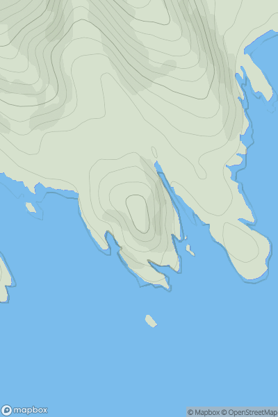 Thumbnail image for Cnoc a' Ghlinne Mhoir showing contour plot for surrounding peak