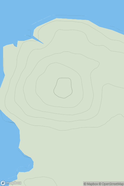 Thumbnail image for Mullach Mor (Boreray) showing contour plot for surrounding peak