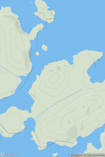 Thumbnail image for Meall na Eoin showing contour plot for surrounding peak