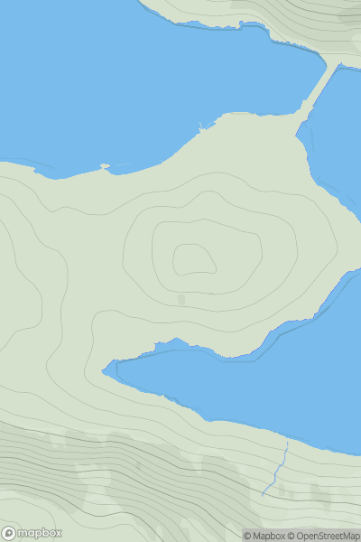 Thumbnail image for Beinn Orasaigh showing contour plot for surrounding peak