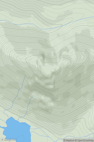 Thumbnail image for Ruadh Stac showing contour plot for surrounding peak