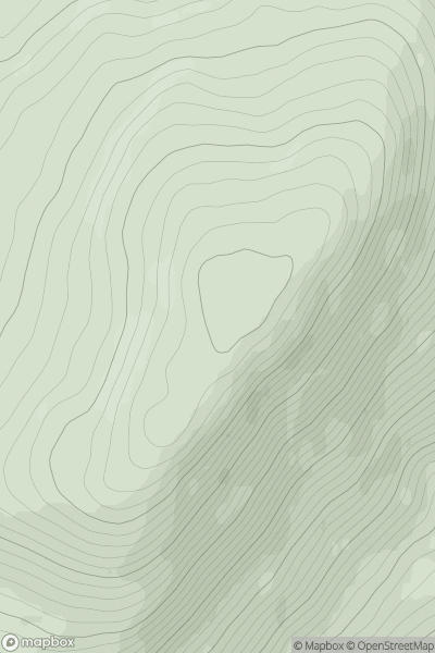 Thumbnail image for Beinn a' Bhraghad showing contour plot for surrounding peak