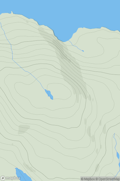 Thumbnail image for Beinn Bhreac (Soay) showing contour plot for surrounding peak