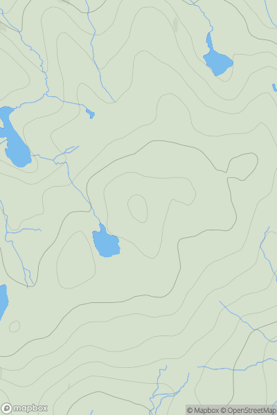 Thumbnail image for Sgurr nan Caorach showing contour plot for surrounding peak