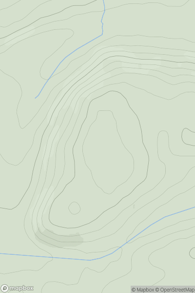 Thumbnail image for Forret Hill showing contour plot for surrounding peak
