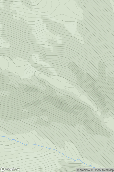 Thumbnail image for Beinn a' Ghraig showing contour plot for surrounding peak