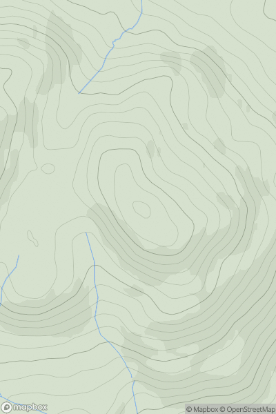 Thumbnail image for Wee Hill of Craigmulloch showing contour plot for surrounding peak