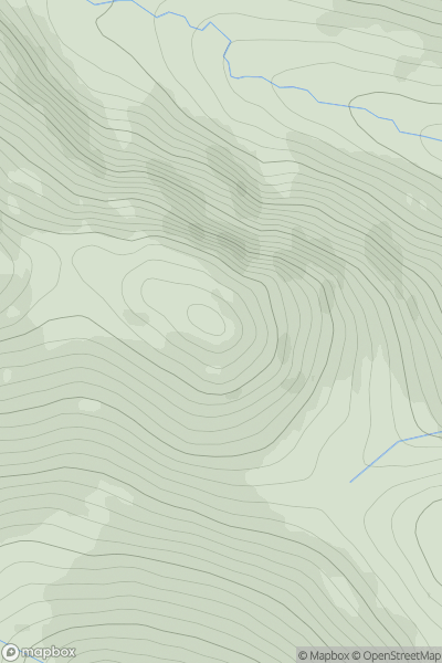 Thumbnail image for Meall na Aighean East Top showing contour plot for surrounding peak
