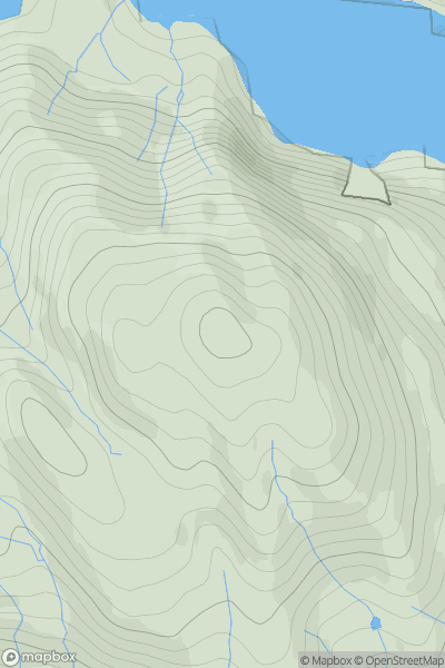 Thumbnail image for Beinn a' Bhaillidh showing contour plot for surrounding peak