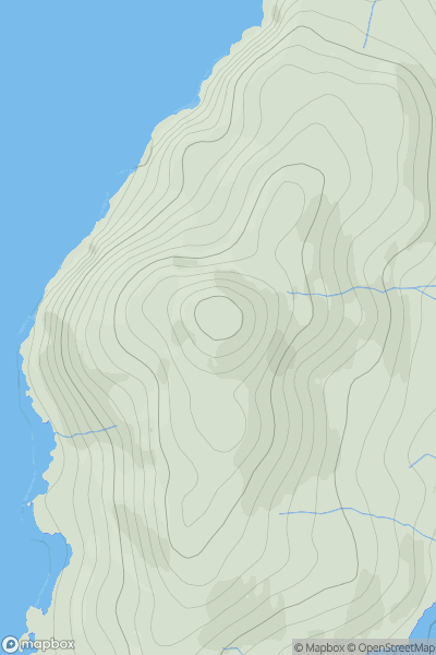 Thumbnail image for Cruachan Charna showing contour plot for surrounding peak
