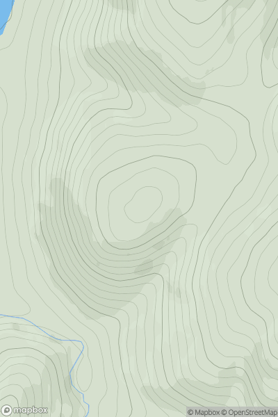 Thumbnail image for Nether Hill showing contour plot for surrounding peak