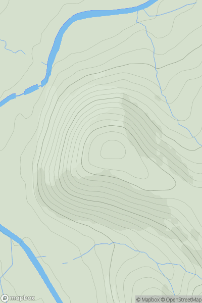 Thumbnail image for Wellshot Hill showing contour plot for surrounding peak