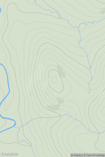 Thumbnail image for Hownam Steeple showing contour plot for surrounding peak