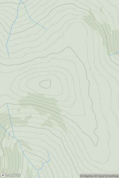 Thumbnail image for Slieau Ouyr showing contour plot for surrounding peak