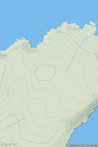 Thumbnail image for Calf of Man East Top showing contour plot for surrounding peak