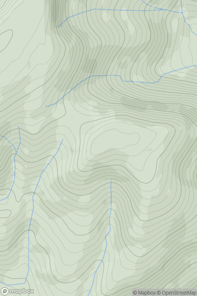 Thumbnail image for Creigiau Dwyfron showing contour plot for surrounding peak