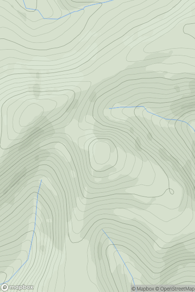 Thumbnail image for Mynydd Rhyd-galed East Top showing contour plot for surrounding peak