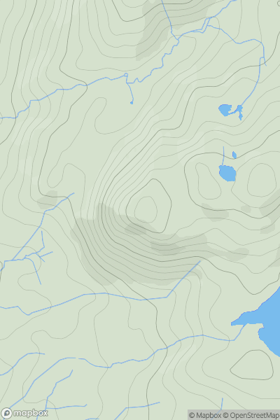 Thumbnail image for Craig y Garreg-lwyd West Top showing contour plot for surrounding peak