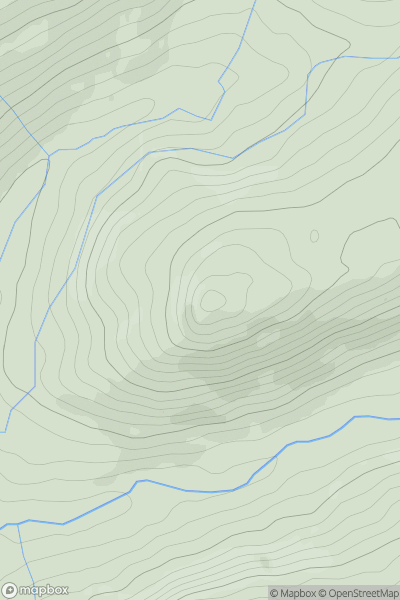 Thumbnail image for Craig y Dinas showing contour plot for surrounding peak