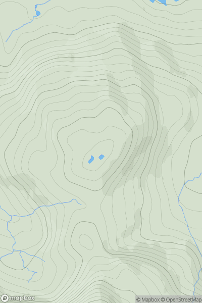 Thumbnail image for Craig y Gwynt showing contour plot for surrounding peak