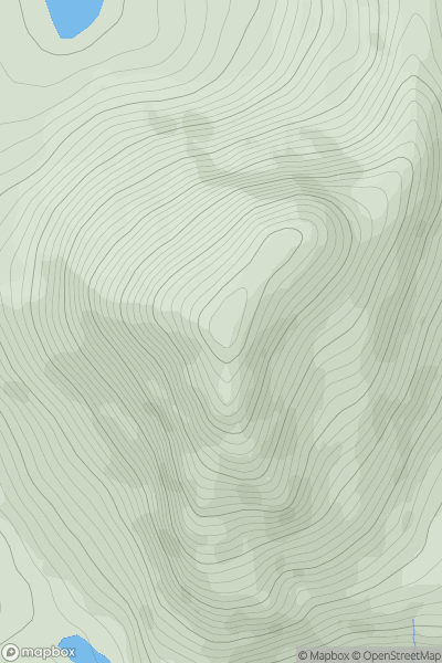 Thumbnail image for Beinn an Oir showing contour plot for surrounding peak