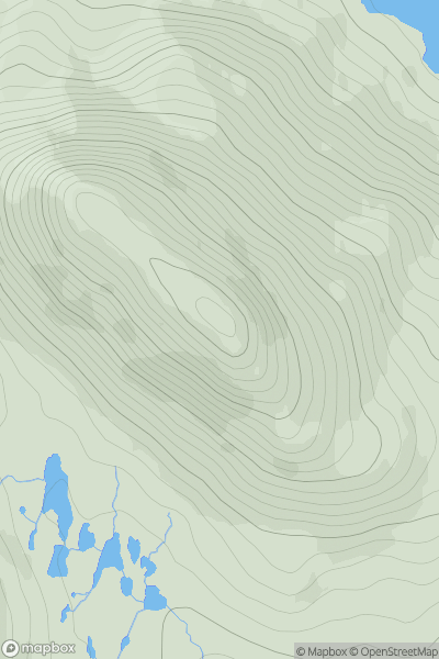 Thumbnail image for Corra Bheinn showing contour plot for surrounding peak