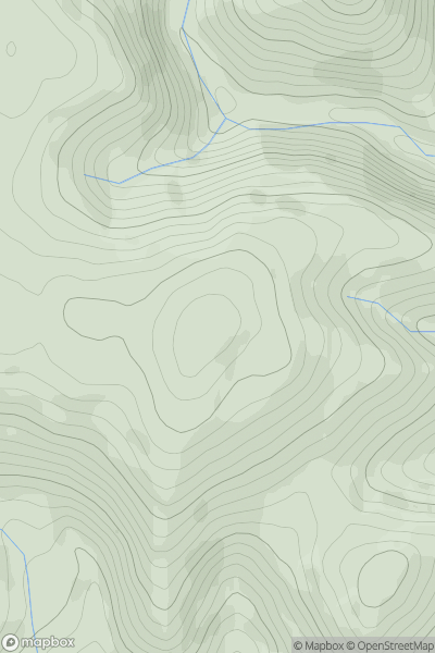 Thumbnail image for Mynydd Crwper showing contour plot for surrounding peak