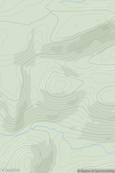 Thumbnail image for Mynydd Tyn y Pistyll West Top showing contour plot for surrounding peak