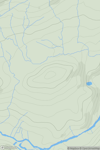 Thumbnail image for Clogwyn Dolwyddelan showing contour plot for surrounding peak