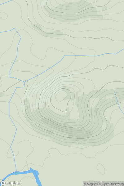 Thumbnail image for Gravel Hill showing contour plot for surrounding peak