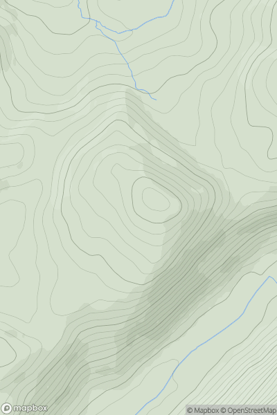 Thumbnail image for Pen Rhiwerfa showing contour plot for surrounding peak