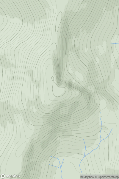 Thumbnail image for Meall Corranaich showing contour plot for surrounding peak