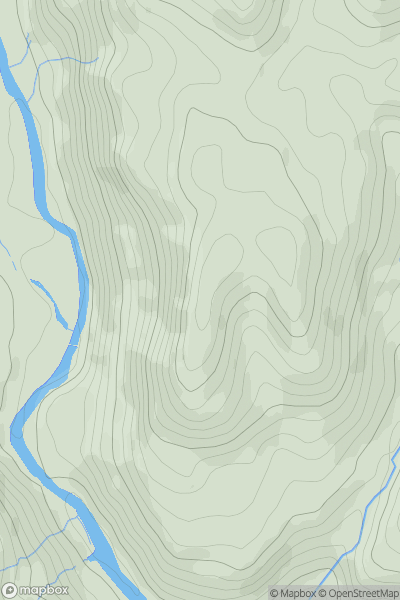 Thumbnail image for Mynydd Pen-rhos showing contour plot for surrounding peak