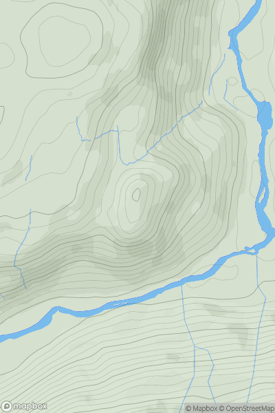 Thumbnail image for Clogwyn-brith showing contour plot for surrounding peak