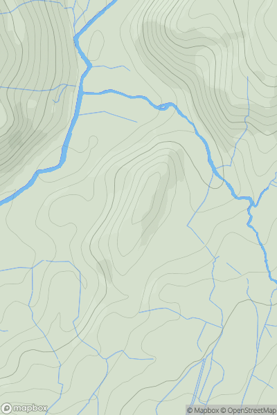 Thumbnail image for Coed yr Odyn showing contour plot for surrounding peak