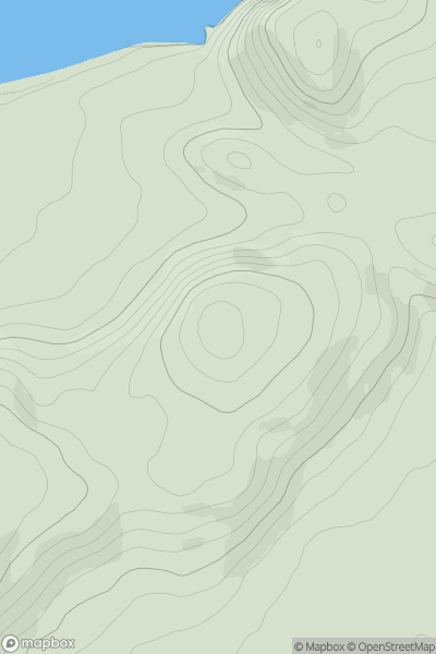 Thumbnail image for Mynydd Pant showing contour plot for surrounding peak