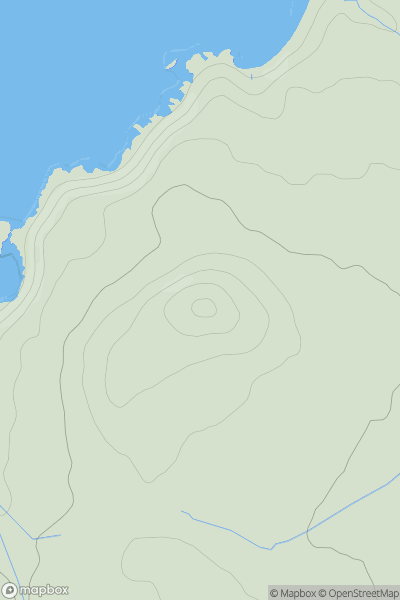 Thumbnail image for Mynydd Carreg showing contour plot for surrounding peak