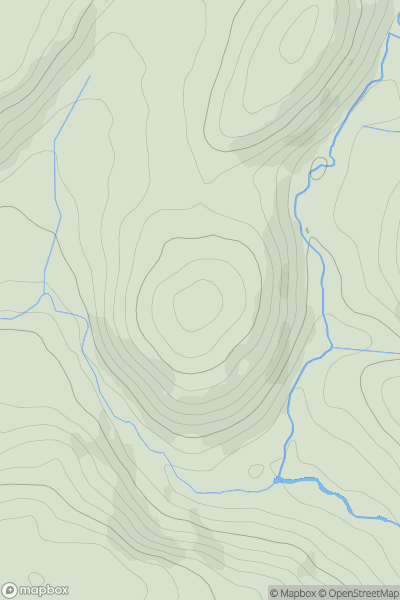 Thumbnail image for Pen y Tywi South Top showing contour plot for surrounding peak