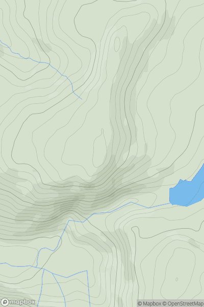 Thumbnail image for Pen Craigypistyll showing contour plot for surrounding peak