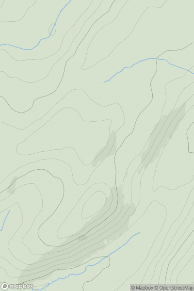 Thumbnail image for Llethr Erwast showing contour plot for surrounding peak