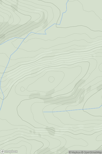 Thumbnail image for Esgair Llwyn-gwyn showing contour plot for surrounding peak