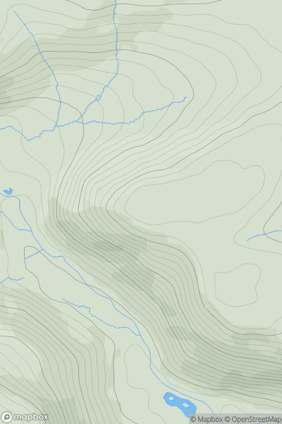 Thumbnail image for Llethr Melyn showing contour plot for surrounding peak
