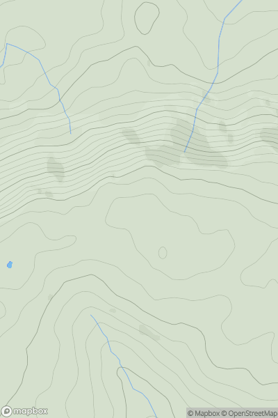 Thumbnail image for Aberedw Hill North Top showing contour plot for surrounding peak